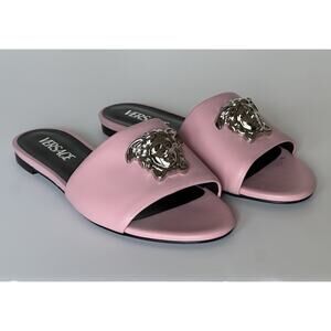 VERSACE Medusa Women's Rose Sandals 7 US (37 Euro) 1009428 Spain NIB $850